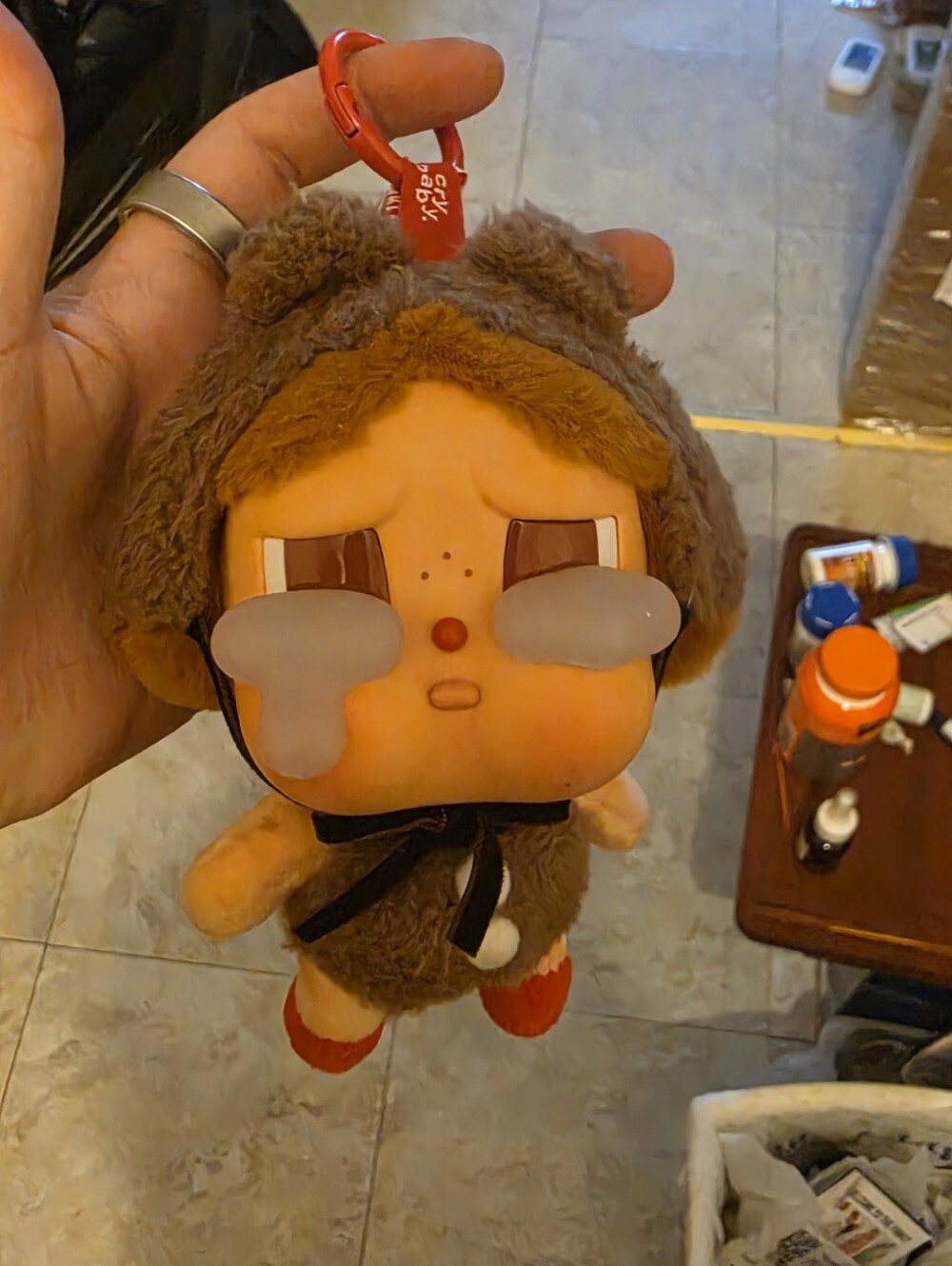 Plush Cry Baby Character Keychain